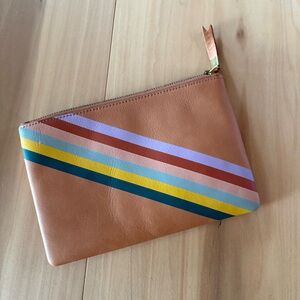 MADEWELL rainbow stripe leather clutch